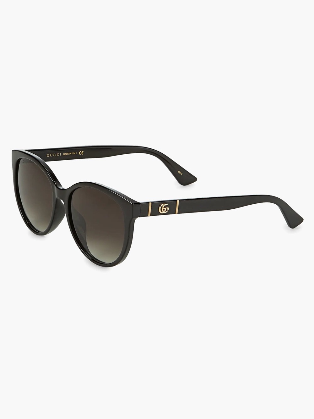 Gucci Black Cat-Eye Sunglasses with Navy Case & Dust Bag